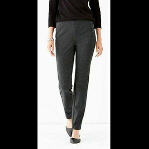 J. Jill Ponte Stretch Slim Fit Pants in Dark Charcoal Gray Heather Size 8 EUC